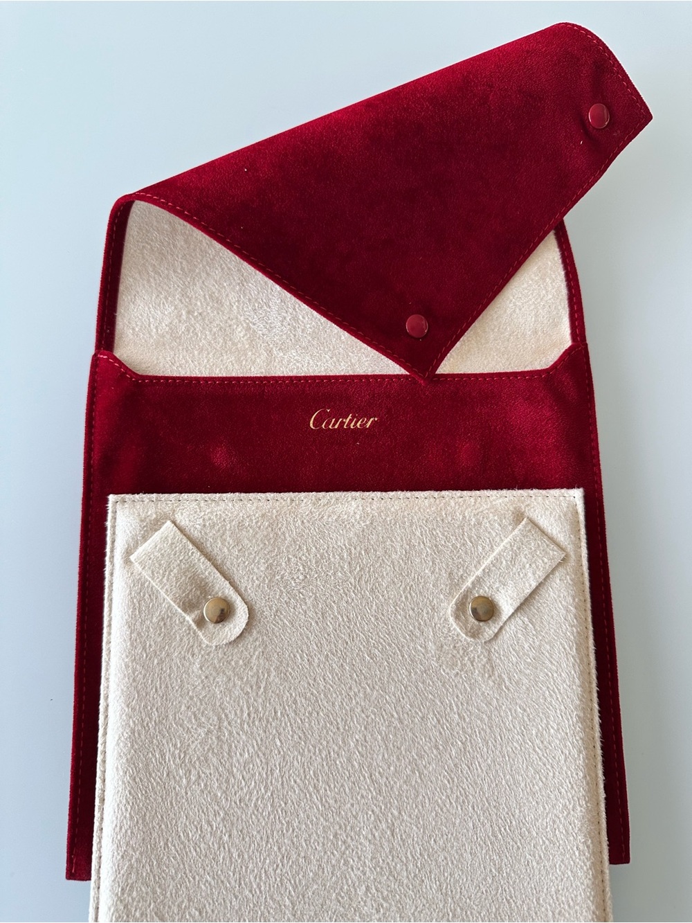 Cartier Red Velvet Pouch with Necklace Holder